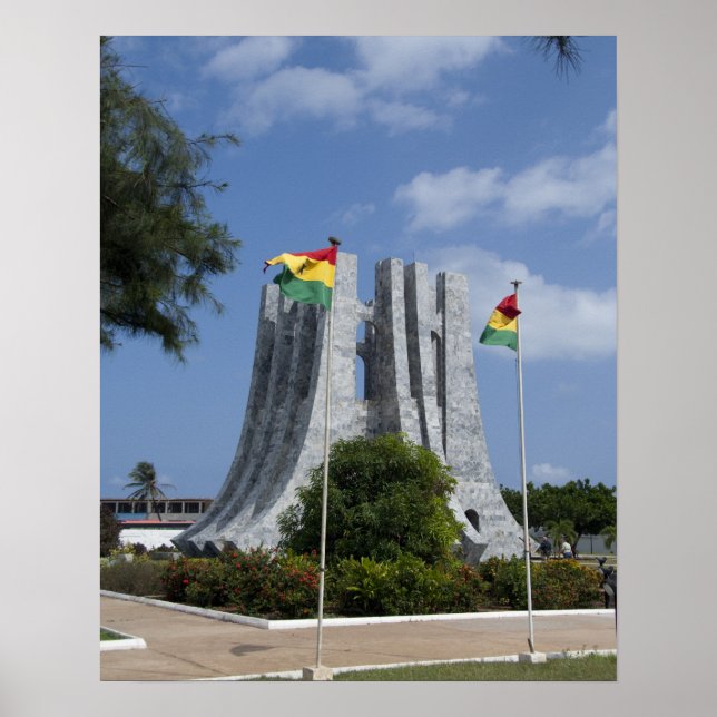 Poster África, Gana, Acra. Nkrumah Mausoleum, final 3 (Frente)
