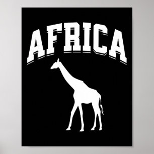 Poster Africa Giraffe Safari Férias Lembrança Preppy Aes