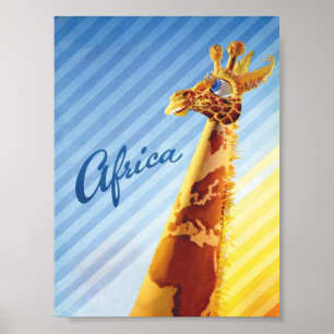 Poster África Giraffe - Viagens vintage retrógrada colo