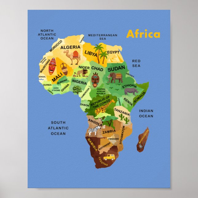 Poster Africa Map artwork (Frente)