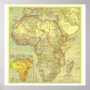 Poster "África: MAPA Detalhado de 1935 ...