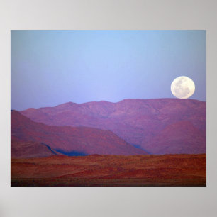 Pôster África, Namíbia, Sossusvlei. Lua de cheio descan
