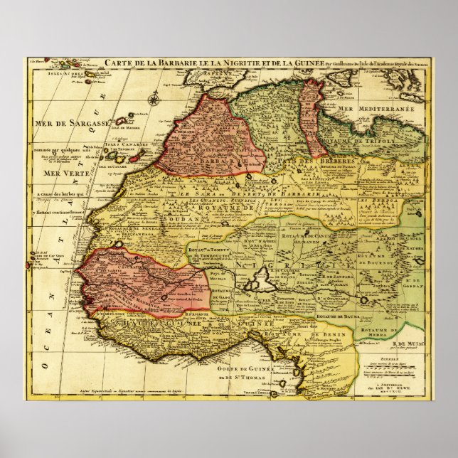 Pôster África OcidentalMapa PanorâmicoÁfrica Ocidental 2 (Frente)