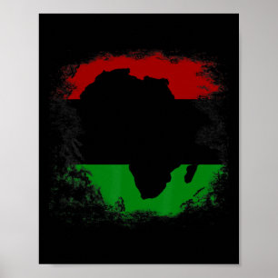 Poster África Sinalizador Africano Continente Mapa Pan-áf