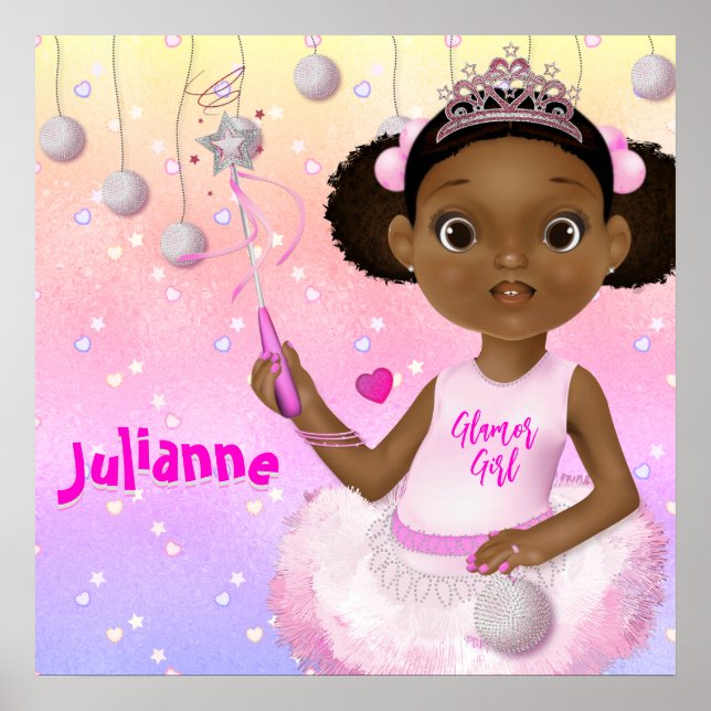 Poster African American Girl Fairy Princess Ballerina (Frente)