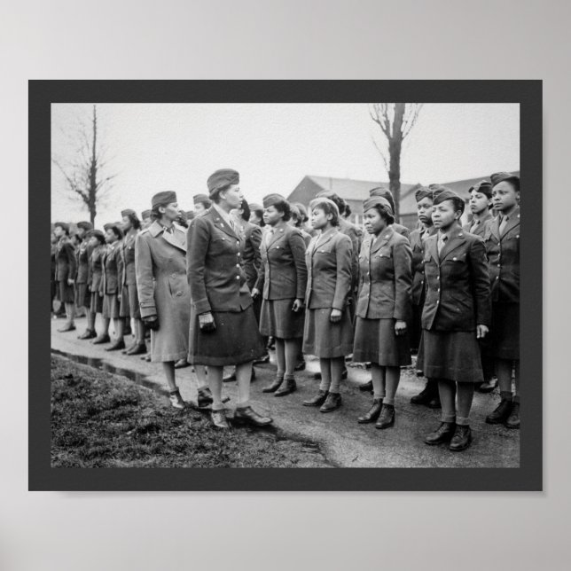 Pôster African American Office Inspects Troops (Frente)