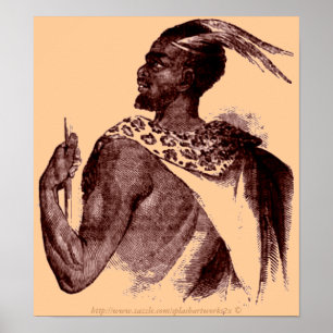Poster Africano do chefe -1850-Ethiopian de Nuer na