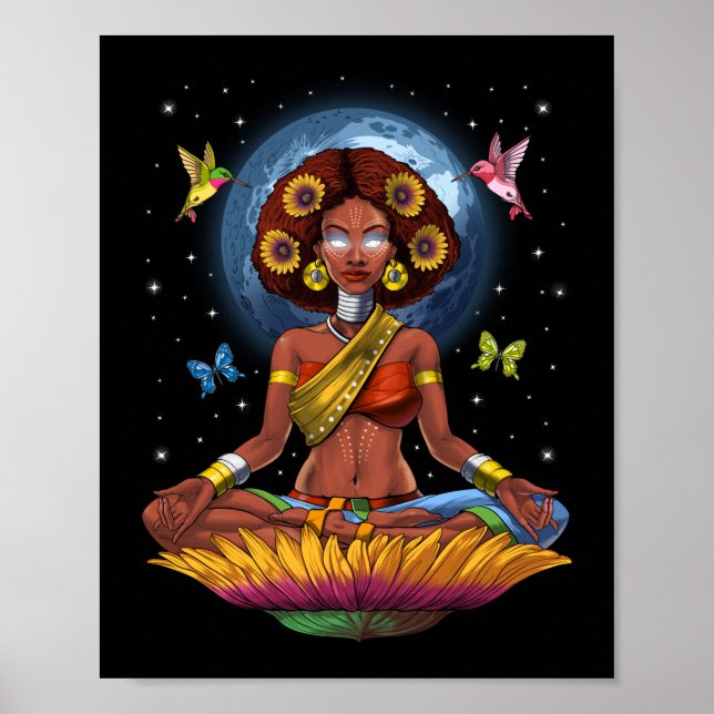 Poster Africano Hippie Yoga (Frente)