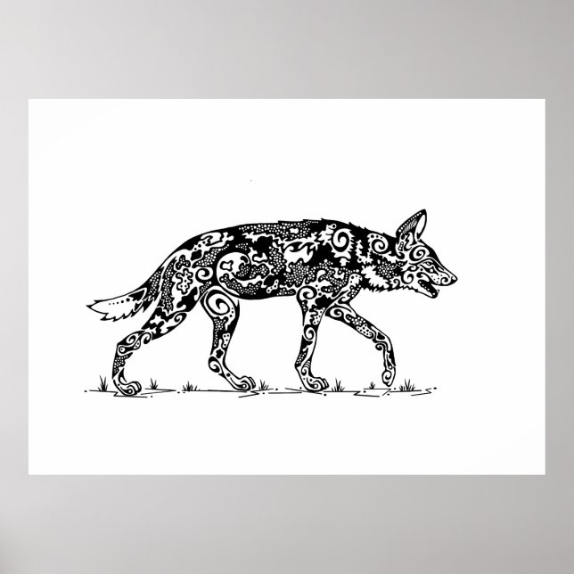 Poster Africano Wild Dog Lope Design (Frente)