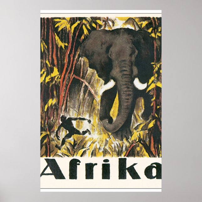 Pôster Afrika Viagens vintage (Frente)