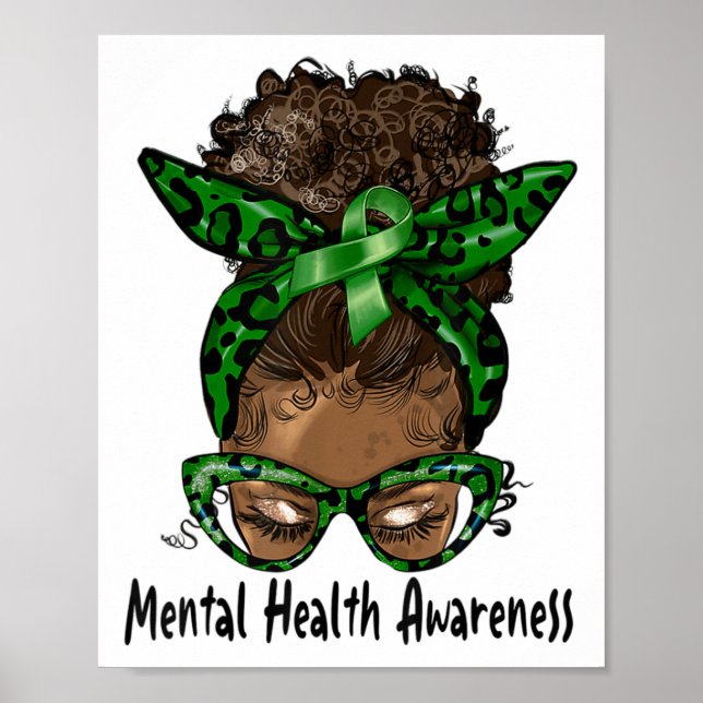 Poster Afro-Americana de Saúde Mental Awarene (Frente)