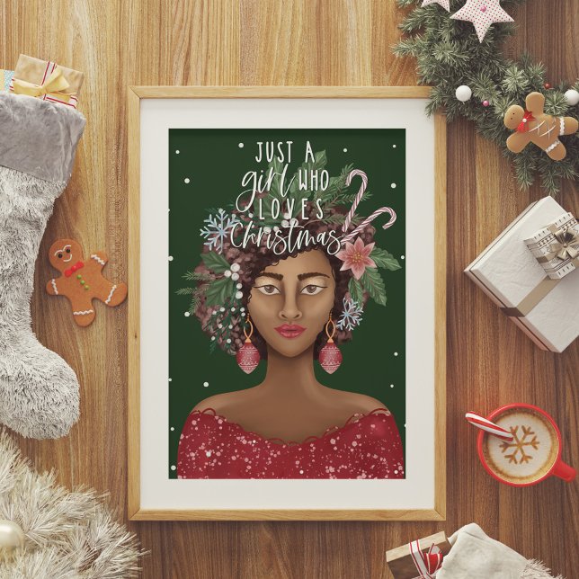 Poster Afro-Americano Apenas Uma Menina Que Ama O Natal (Criador carregado)