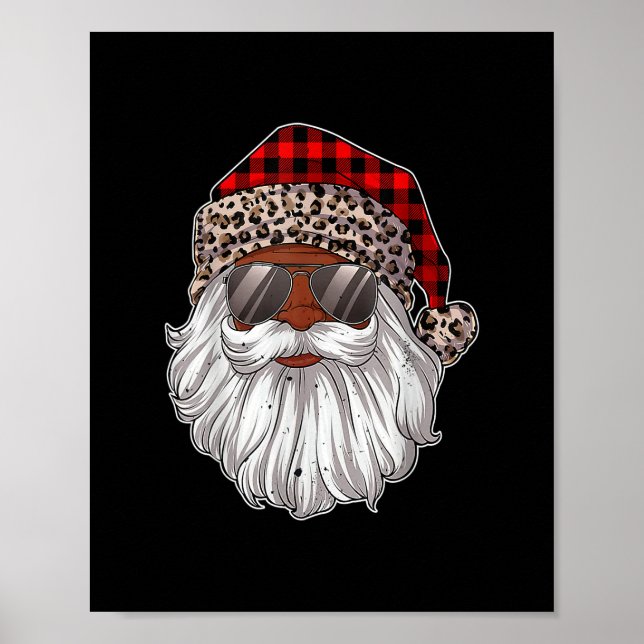Poster Afro-americano Papai Noel Negro Natal Leopa (Frente)