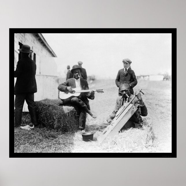 Pôster Afro-americanos com Kazoos e um Violão 1914 (Frente)