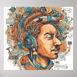 Poster Afro Boho Queen - Colorida Artística