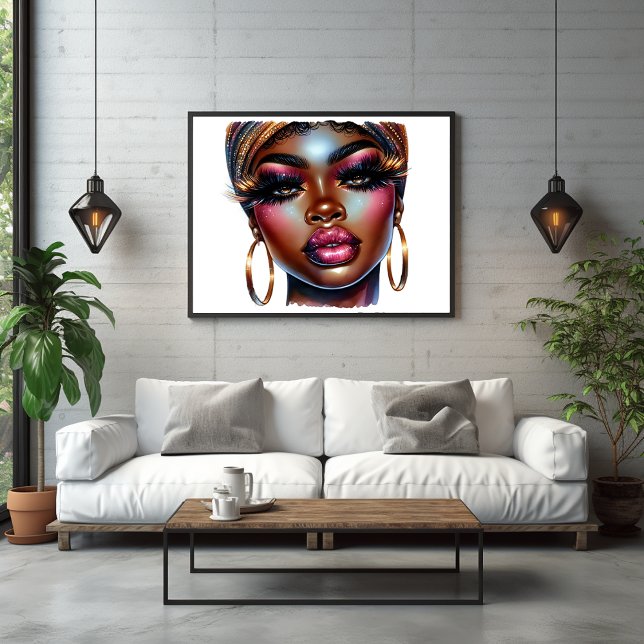 Poster Afro Queen Fashion Art Melanin Chic (Afro Queen Fashion Art Melanin Magic Poster)