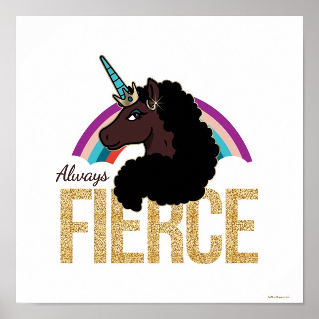 Poster Afro Unicorn | Magia - Sempre feroz (Frente)