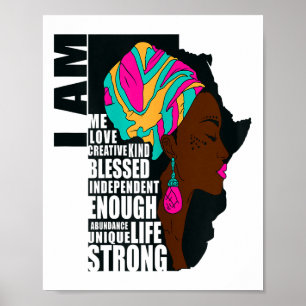 Poster Afro Você É Suficiente Eu Sou Frases Inspiradoras
