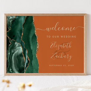 Poster Ágata Esmeralda Verde Dourado Ferrugem Casamento B