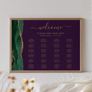 Poster Ágata Verde Esmeralda Assentos de Casamento Roxo