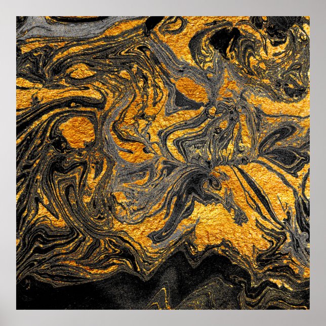 Poster Agate Crystal. Suminagashi Moderno Futuro. Swir (Frente)