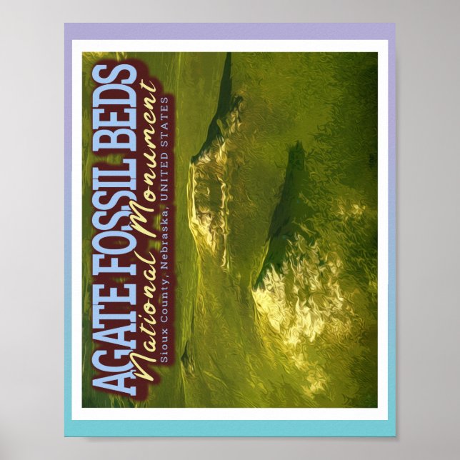 POSTER AGATE FOSSIL BEDS NATIONAL MONUMENT - NEBRASKA EUA (Frente)