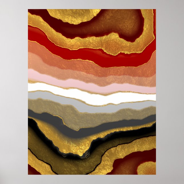 Poster Agato de abstrato Gilded (Frente)