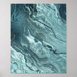 Poster Agato Teal Cristalalizado | Pedra Marmorizada Aqua