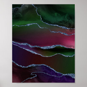 Poster Agato Vibrante Toneladas Ricas, Rosa e Verde