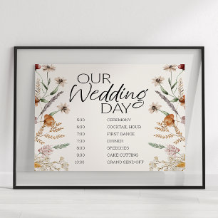 Poster Agenda de Casamento Floral Pequeno Botânico Vintag
