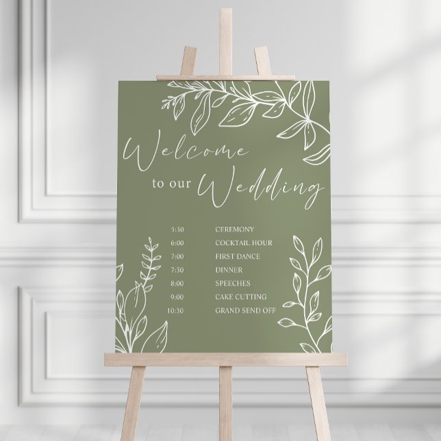 Poster Agenda de Casamento Flores Boho Sage (Criador carregado)