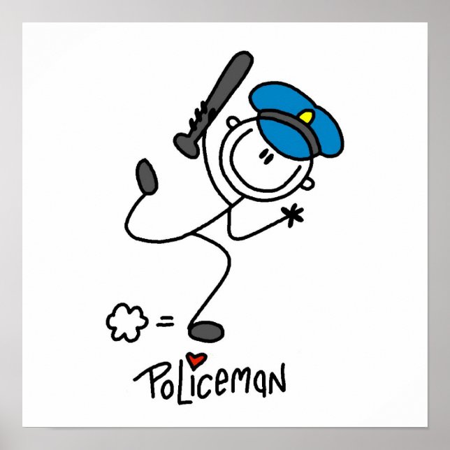 Pôster Agente de Polícia do Stick Básico (Frente)