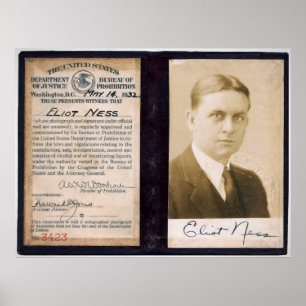 PÔSTER AGENTE DE PROIBIÇÃO DE CHICAGO ELIOT NESS INTOCHÁV