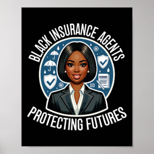Poster Agente de Seguros Negro Afro-Americano História Ne