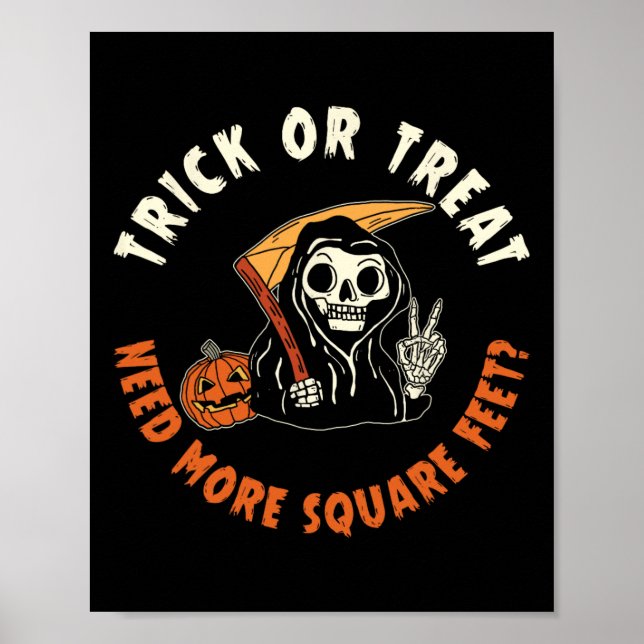 Poster Agente Imobiliário Halloween Trick Ou Tratat Preci (Frente)