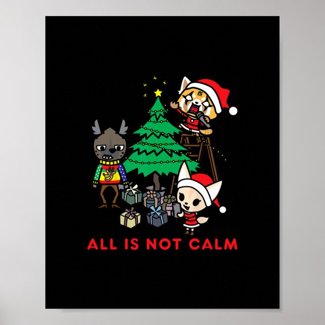 Poster aggretsuko não está tudo calmo no natal (Frente)
