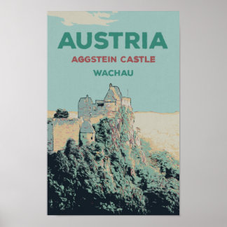 Poster Aggstein Castle Ruins, Wachau, Áustria