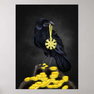 Poster "Agishjalmur Magic on Black Stone"