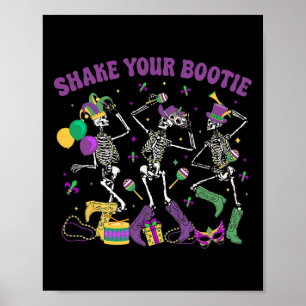 Poster Agite seu esqueleto de Bota Mardi Gras Boot