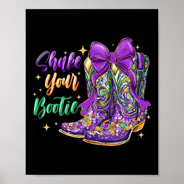 Poster Agite sua bota Mardi Gras Boot Mardi Gra (Frente)