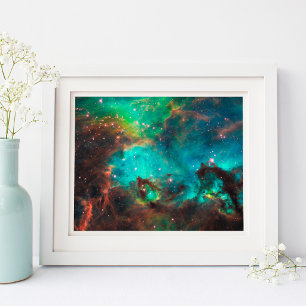 Poster Aglomerado Estelar Aqua Verde Celestial 10x8
