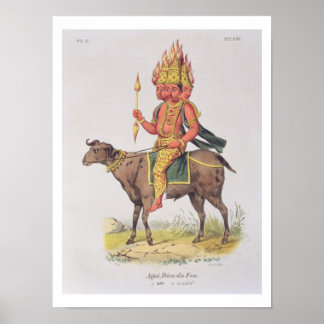 Pôster Agni, Deus do Fogo, gravado por Charles Etienne Pi