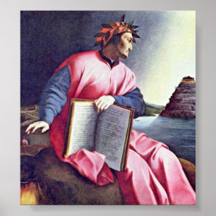 Pôster Agnolo Gaddi - retrato alegórico (Dante)
