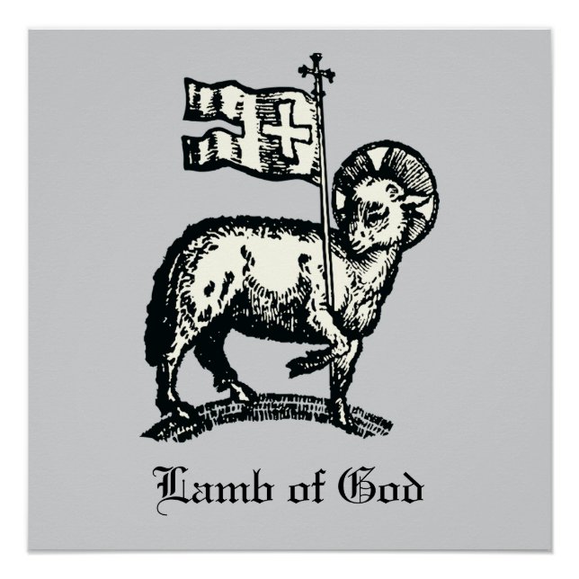Pôster Agnus Dei O Cordeiro Pascal de Deus Arte Refinada  (Frente)