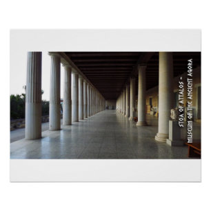 Pôster Ágora Antiga de Atenas, Grécia. Stoa of Attalos