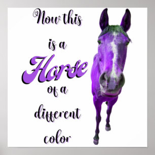 Poster Agora Isto É Um Cavalo De Uma Cor Diferente Roxo