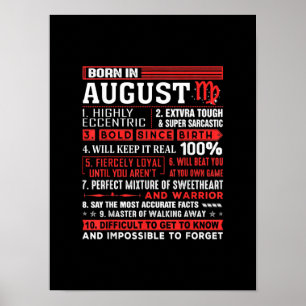Poster Agosto Aniversário Oferece Presentes - Nascer Em