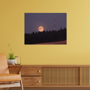 Poster Agosto Supermoon sobre o paraíso Ridge