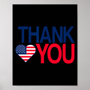 Poster Agradeça aos Veteranos 4 de Julho - Bandeira Ameri