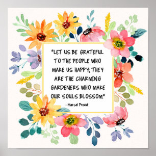 Poster Agradeçamos A Floral Das Pessoas